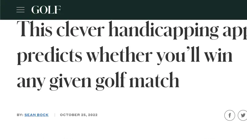 This clever handicapping app predicts whether you’ll win any given golf match